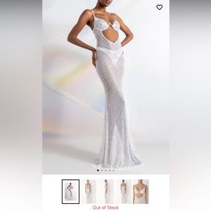 AKIRA LUXX IS ALL I KNOW RHINESTONE MESH MAXI DRESS